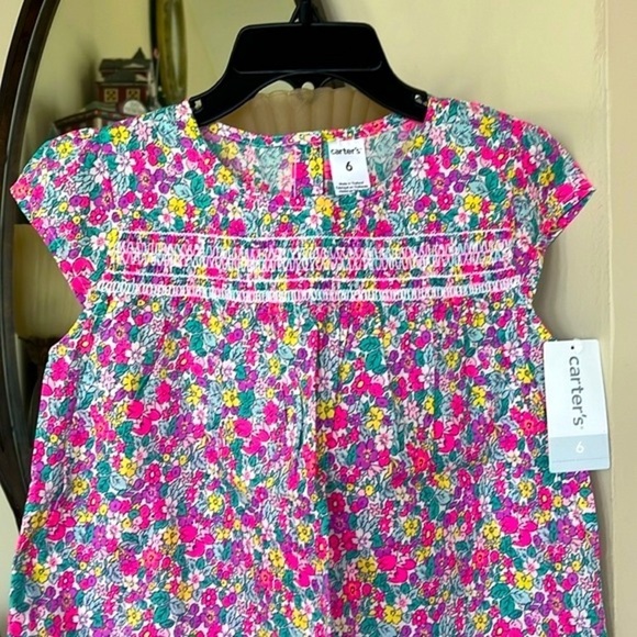 Brand New Carter’s 2-Piece Set Floral Peasant Top & Tailored Pink Shorts - Picture 5 of 16